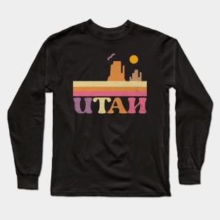 Utah State Retro Mountain Utah Long Sleeve T-Shirt